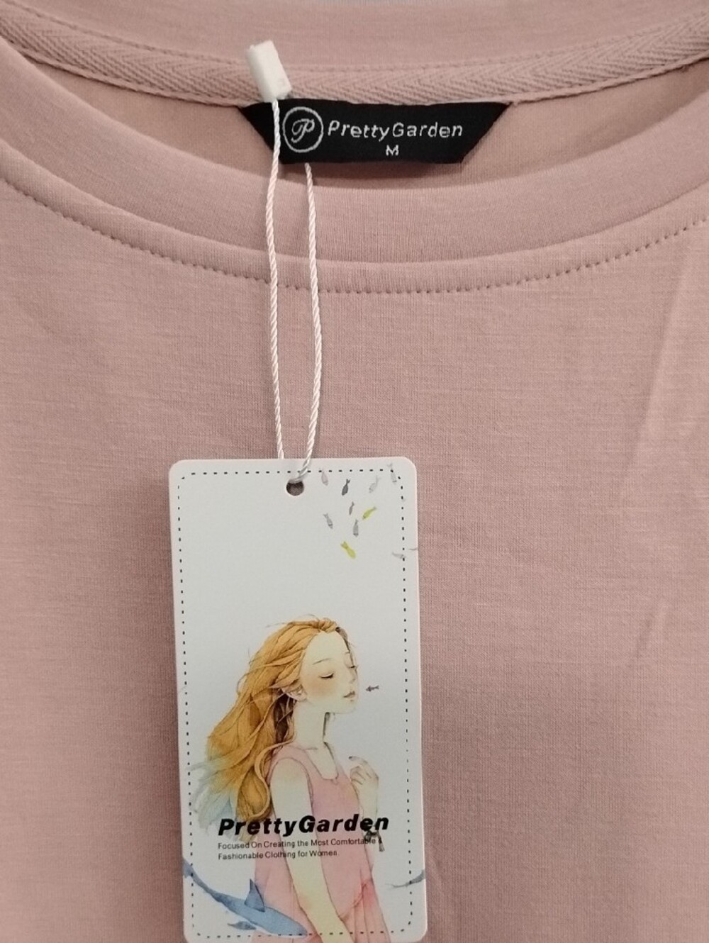 NWT Pretty Garden 🏡 Long Sleeve Women's Dress in Soft Pink Size Medium - Picture 3 of 9
